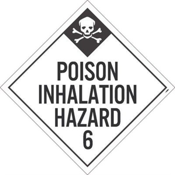Poison Inhalation Hazard 6 Dot Placard Sign, Pk10, Material: Adhesive Backed Vinyl, NMC, Mfr# DL125P10